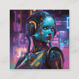 Fotorealistische Fantasie in Neonlichten Vierkante Visitekaartje