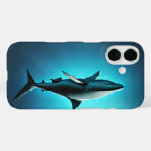 Fotorealistische haai in diepblauwe wateren Case-Mate iPhone case (Achterkant (horizontaal))