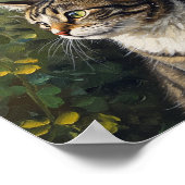 Fotorealistische kat & bloemen | Olie-impressionis Poster (Hoek)