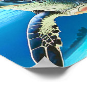 Fotorealistische Zee Turtle | Bespaar de Zee schil Poster (Hoek)