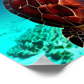 Fotorealistische Zee Turtle | Opslaan van de Zee Poster (Hoek)
