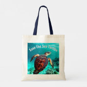 Fotorealistische Zee Turtle | Opslaan van de Zee Tote Bag (Achterkant)