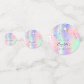 Fotoregenboogholografische sterren op feestdag confetti (Voorkanten)