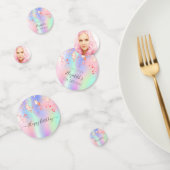 Fotoregenboogholografische sterren op feestdag confetti (Groep)