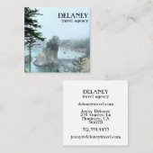 Fotoreis Natuur oregon Coast Foggy Beach Vierkante Visitekaartje (Voorkant / Achterkant)