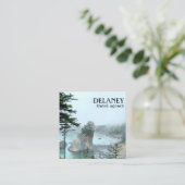 Fotoreis Natuur oregon Coast Foggy Beach Vierkante Visitekaartje (Staand voorkant)