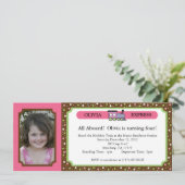 Fotoreisbiljet - Roze & bruin Kaart (Staand voorkant)