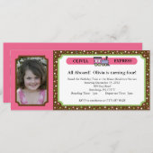 Fotoreisbiljet - Roze & bruin Kaart (Voorkant / Achterkant)