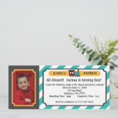 Fotoreiskaartje - Blauwgroen strepen Kaart (Staand voorkant)