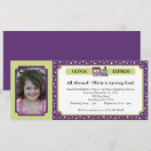 Fotoreiskaartje - Paars en groen Kaart (Voorkant / Achterkant)