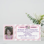 Fotoreiskaartje - Roze stripes Kaart (Staand voorkant)