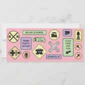 Fotoreiskaartje - Roze stripes Kaart (Achterkant)