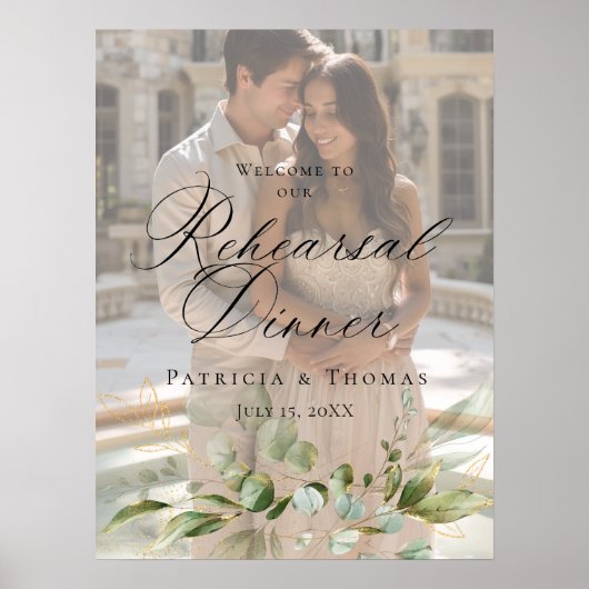 Fotorepetitie diner welkomstbord poster (Voorkant)