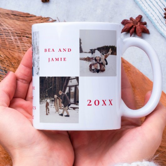 Fotorooster collage Red Merry Christmas Vijf Foto' Koffiemok