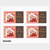 Fotoroze argyle Merry Kerstmis grote sticker (Vel)