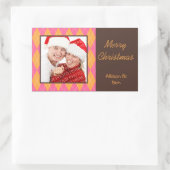 Fotoroze argyle Merry Kerstmis grote sticker (Tas)