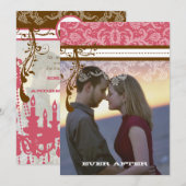 Fotoroze en chocolade bruin  luchters kaart (Voorkant / Achterkant)