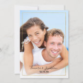 Fotoroze Flamingo Magnolias Beach Weddenschap Kaart (Achterkant)