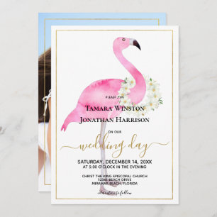 Fotoroze Flamingo Magnolias Beach Weddenschap Kaart