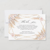 Fotoroze Floral Pampas grass in Loving Memory Bedankkaart (Voorkant)