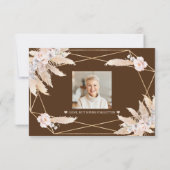 Fotoroze Floral Pampas grass in Loving Memory Bedankkaart (Achterkant)