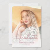 Fotoroze Glitter Glam Afstuderen Aankondiging (Voorkant)