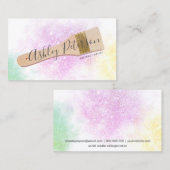Fotoroze glitter van moderne verfborstelkunstenaar visitekaartje (Voorkant / Achterkant)