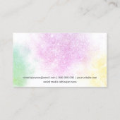Fotoroze glitter van moderne verfborstelkunstenaar visitekaartje (Achterkant)