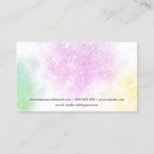 Fotoroze glitter van moderne verfborstelkunstenaar visitekaartje (Achterkant)