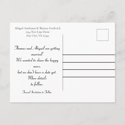 Fotoroze hartballonnen Verloving aankondiging (Achterkant)