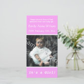 Fotoroze mededeling van de baby. Voeg je foto toe Aankondiging (Staand voorkant)