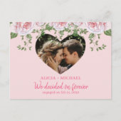 Fotoroze verloving aankondiging briefkaart (Voorkant)