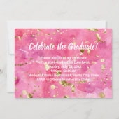 Fotoroze Waterverf Art Afstuderen Kaart (Achterkant)