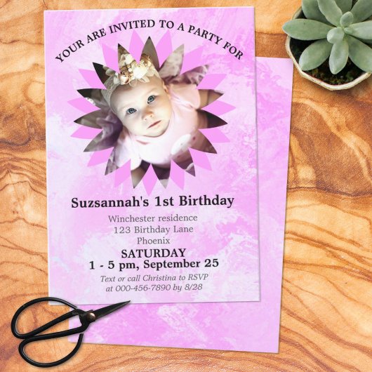 Fotoroze Waterverf Sjabloon aanjager Kaart