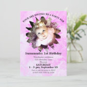 Fotoroze Waterverf Sjabloon aanjager Kaart (Staand voorkant)