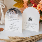 Fotoruimte voor QR-code gastnaam trouwboog Kaart
