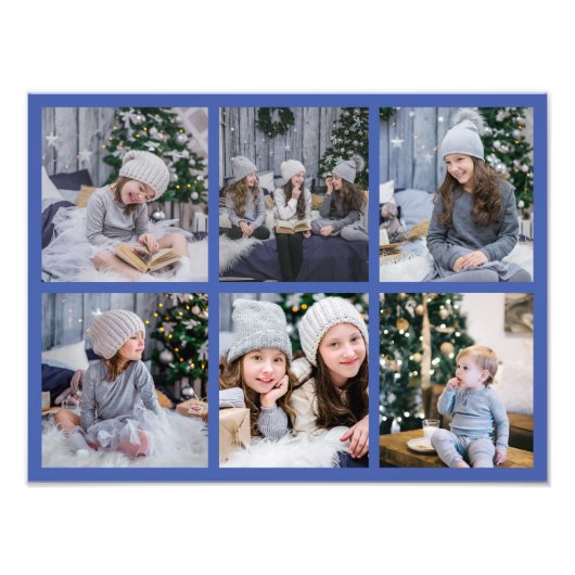 Foto's 6 Galerij Raster Display Stoffig Blauw Foto Afdruk (Voorkant)