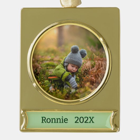 Foto's aanpassen verguld banner ornament (Voorkant)