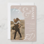 Foto's bold names script arch dusty roos bruiloft kaart (Voorkant)