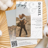 Foto's bold names script black white bruiloft kaart