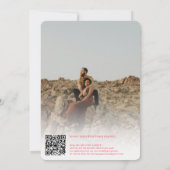 Foto's bold names script retro roze bruiloft kaart (Achterkant)