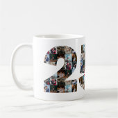 Foto's collage 25e verjaardagsgeschenken per jaar koffiemok (Links)