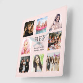 Foto's collage beste vrienden voor eeuwig roos gou vierkante klok (Hoek)