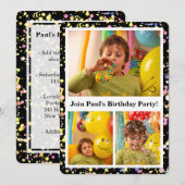 Foto's Confetti Design Verjaardagsfeest Kaart (Voorkant / Achterkant)