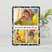 Foto's Confetti Design Verjaardagsfeest Kaart (Staand voorkant)