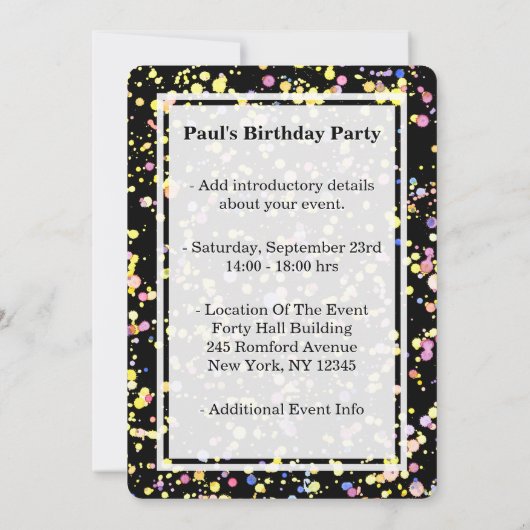  Foto's Confetti Design Verjaardagsfeest Kaart (Achterkant)