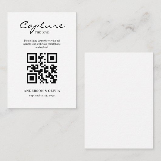 Foto's delen met QR-codebehuizing Kaart (Voorkant / Achterkant)