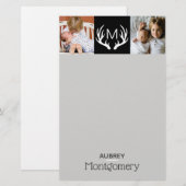 Foto's en Antlers van de moderne familie | Geperso Briefpapier (Voorkant / Achterkant)