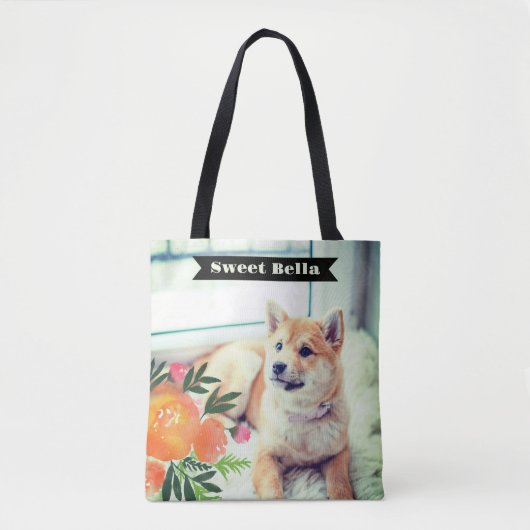 Foto's en bloemen tote bag (Voorkant)