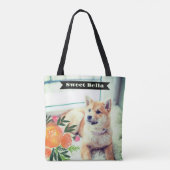 Foto's en bloemen tote bag (Achterkant)